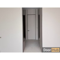 High-Pressure Laminate (HPL) Door with Royal Black Anodized Profile – Developer Supply UAE
